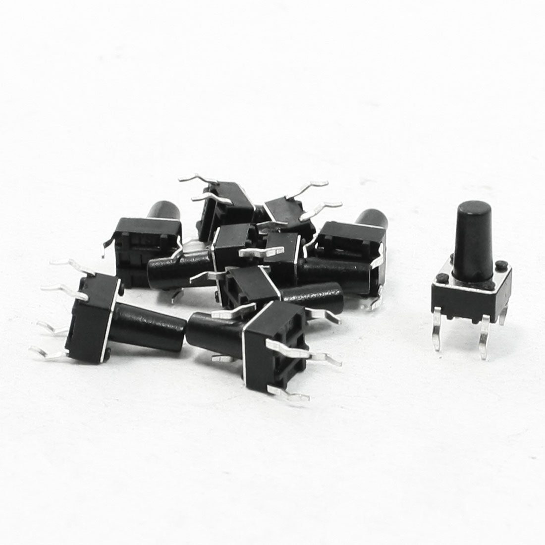 uxcell Uxcell 10 Pcs 6x6x10mm 4 Pins DIP PCB Momentary Tactile Tact Push Button Switch