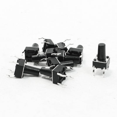 Harfington Uxcell 10 Pcs 6x6x10mm 4 Pins DIP PCB Momentary Tactile Tact Push Button Switch