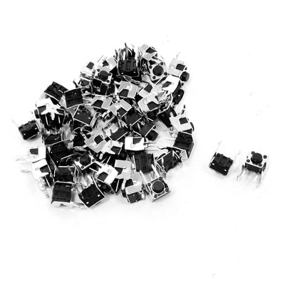 Harfington Uxcell 50pcs Momentary 2 Pin Right Angle Tactile Tact Button Switch 6mm x 6mm x 5mm