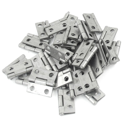 Harfington Uxcell 40 Pcs 1" Long Silver Tone Metal Cabinets Window Doors Hinges