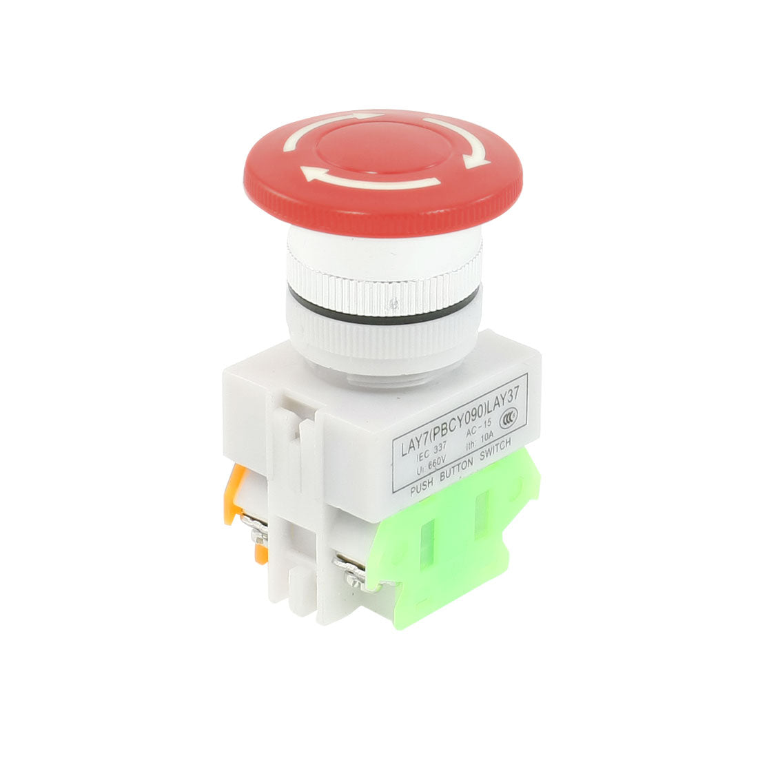 uxcell Uxcell AC 660V 10A 40mm Dia Red Sign Emergency Stop Switch Push Button DPST