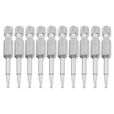 Harfington Uxcell Replacement T8 Tip 6.35x50mm Magnetic Torx Screwdriver Bits 10 Pcs
