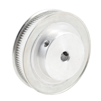 uxcell Uxcell Silver Tone Aluminum Alloy 100 Teeth 8mm Pilot Bore Screwed Timing Pulley