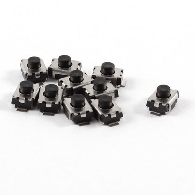 Harfington 10 Pcs 3x4x2.5mm Momentary Push Button Surface Mounted Devices SMT Tactile Tact Switch