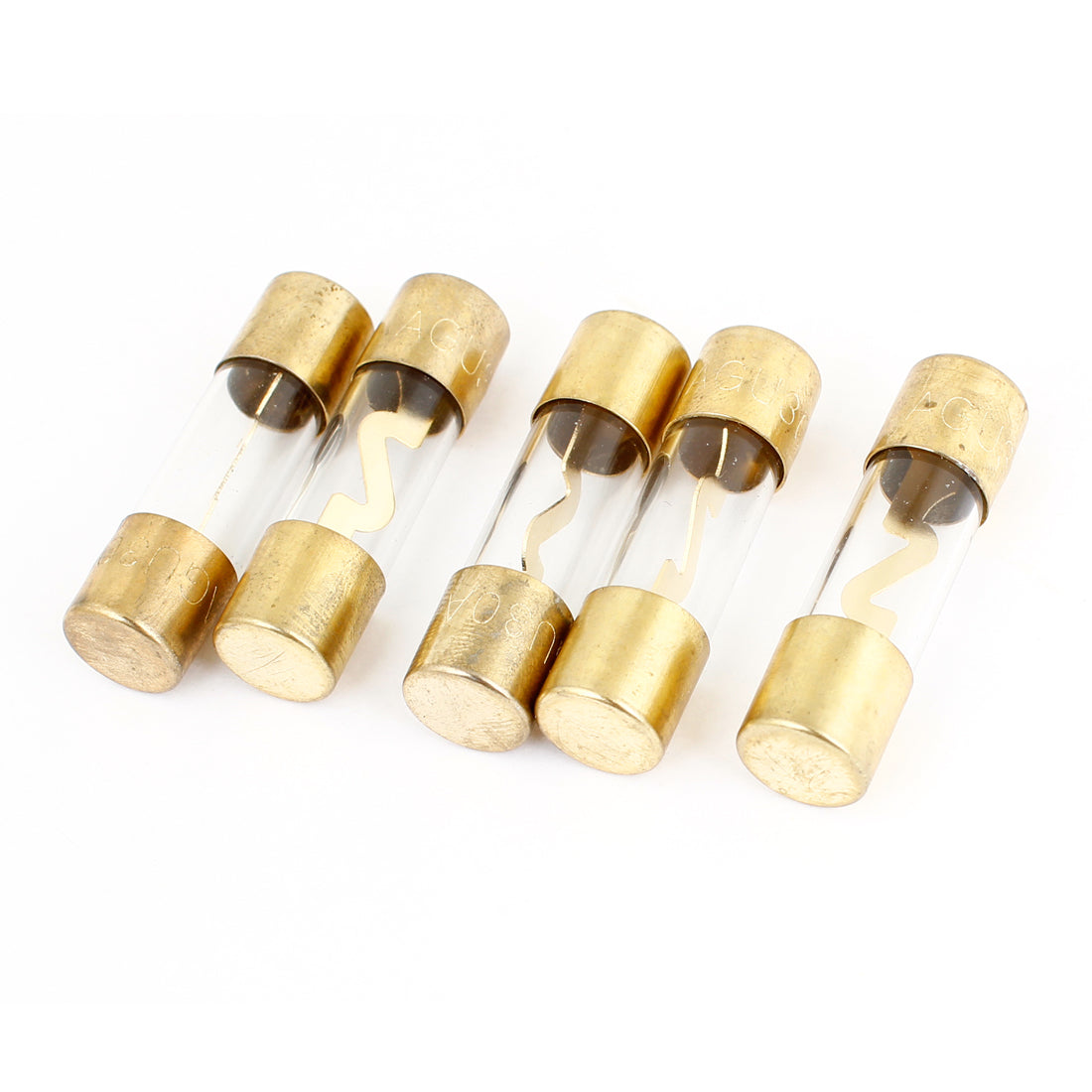 uxcell Uxcell 5 Pcs Gold Tone Clear Shell Audio AGU Safety Fuse 30A 12V for Car