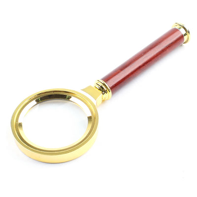 Harfington Uxcell Detachable Rosewood Handle 36mm Dia Hand Lens Magnifying Glass Magnifier 3X
