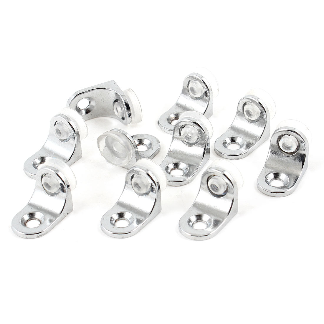 Harfington 10 Pcs Silver Tone Metal Glass Shelf Support Holder w Suction Cup