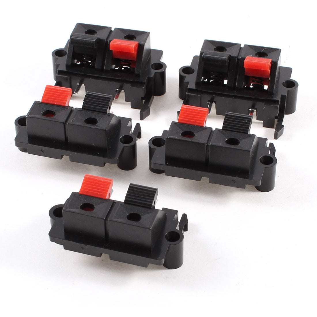 uxcell Uxcell 5 Pcs 38mm x 20mm 2 Positions Push in Jack Spring Load Audio Speaker Terminals