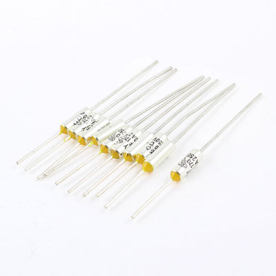 Harfington Uxcell 10pcs  Axial Leads Metal 250V 10A 170TF Celsius Temperature Thermal Fuses
