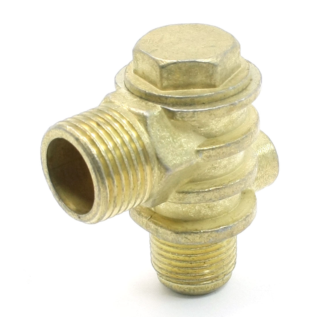 uxcell Uxcell Gold Tone 1 Female 2 Male Thread Brass Check Valve for Air Compressor