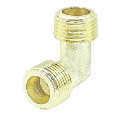 Harfington Uxcell Gold Tone 16.5mm Dia 90 Degree Male Elbow Connector for Air Compressor
