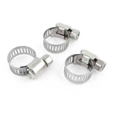 Harfington Uxcell 3PCS Stainless Steel 6mm to 12mm Hose Pipe Clamps Clips Fastener