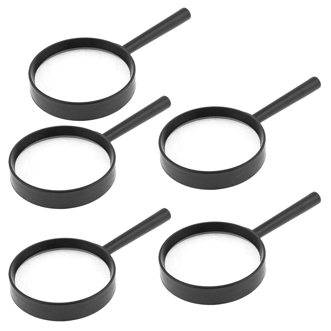 uxcell Uxcell 5 Pcs Black Plastic Handle 75mm Diameter Lens 3X Magnifying Glass