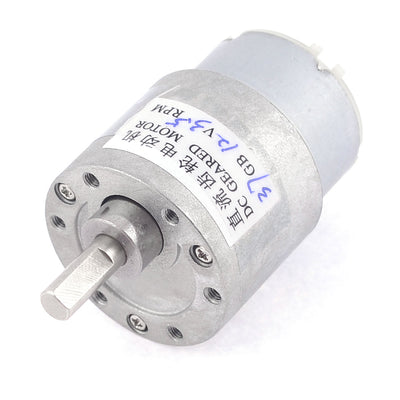 Harfington Uxcell 12V 3.5RPM Permanent Magnetism 6mm Shaft Dia DC Gearbox Geared Motor
