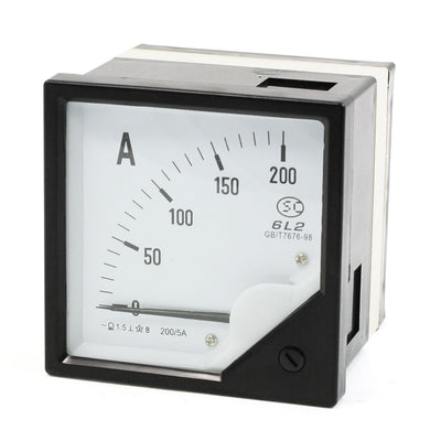 Harfington Uxcell 80mm Square Panel AC 200A 200/5 Analog Amplifier Meter Ammeter Pointer
