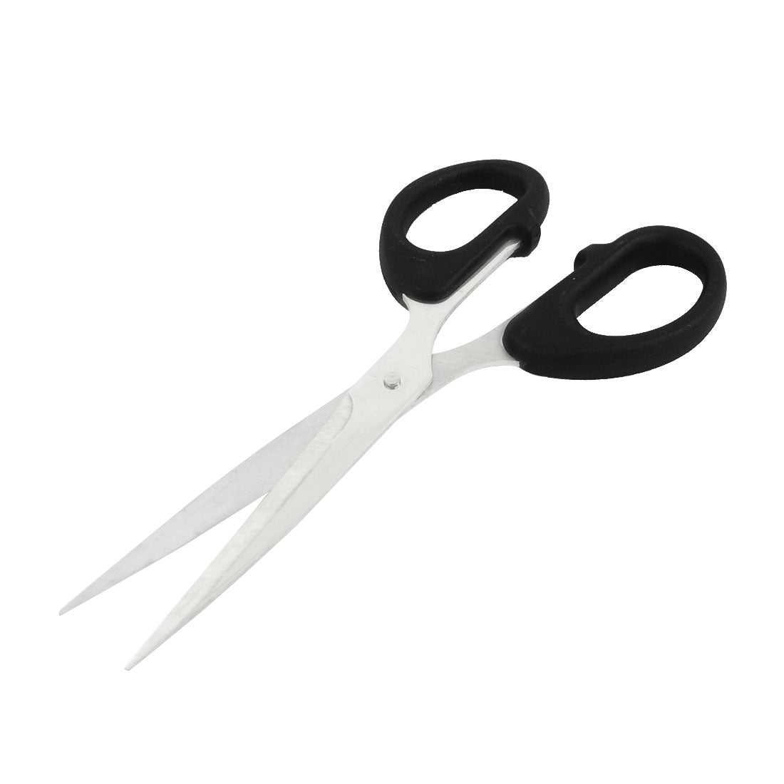 Harfington Office Stainless Steel Sharp Blade Black Grip Sewing Paper Straight Scissors