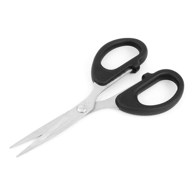 Harfington Uxcell Black Office Stainless Steel Blade Nonslip Grip Sewing Paper Straight Scissor