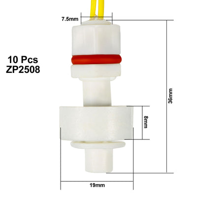 Harfington Uxcell 10pcs Mini Water Liquid Level Sensor Vertical Float Switch 36mm ZP2508
