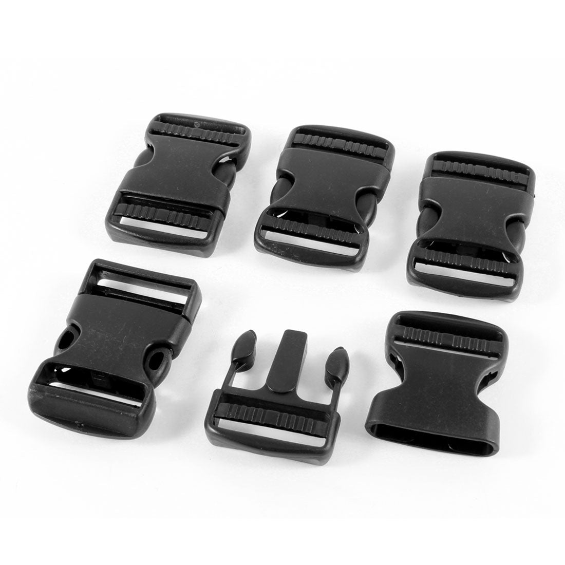 uxcell Uxcell 5 x Plastic Black 1.5" Strap Wide Side Quick Release Buckle for Bag