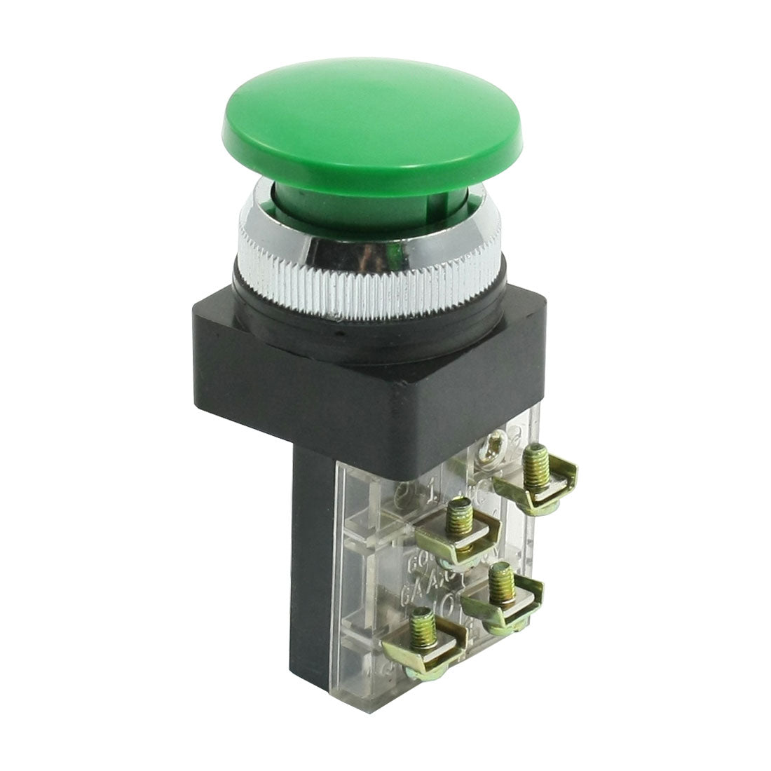 uxcell Uxcell AC 250V 6A SPDT Green Mushroom Head Pushbutton Emergency Stop Switch