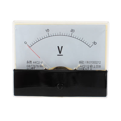 Harfington Uxcell Fine Rectangle Dial Voltage Meter Voltmeter 44C2-V DC 0-30V
