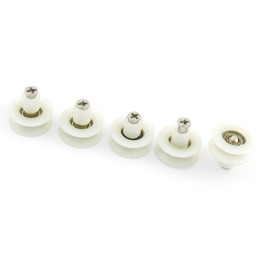 Uxcell 22mm Diameter Plastic Wheel Slide Closet Door Roller Silver