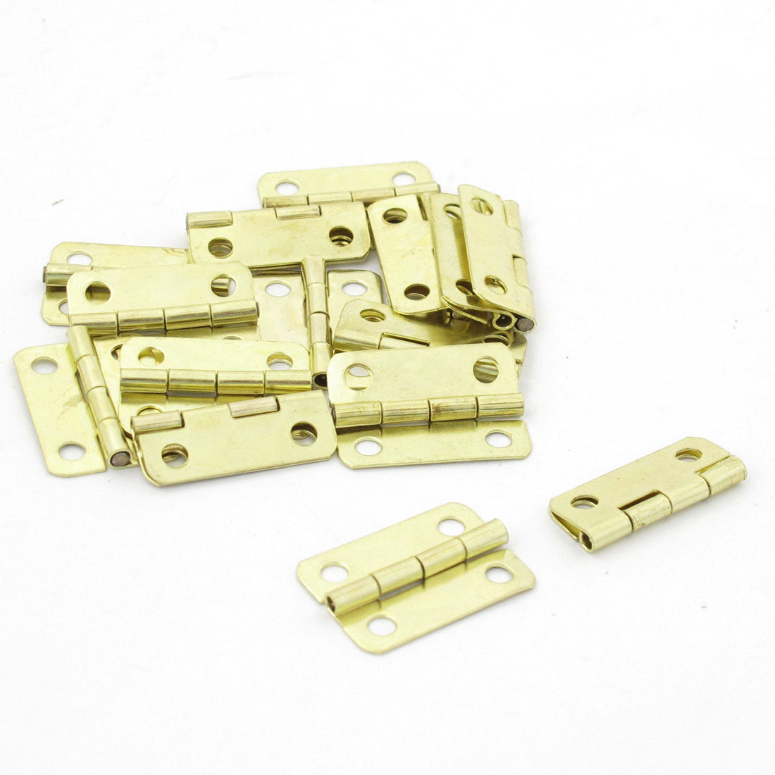 uxcell Uxcell 15 Pcs Gold Tone Metal Cabinet Drawer Hinges Hardware