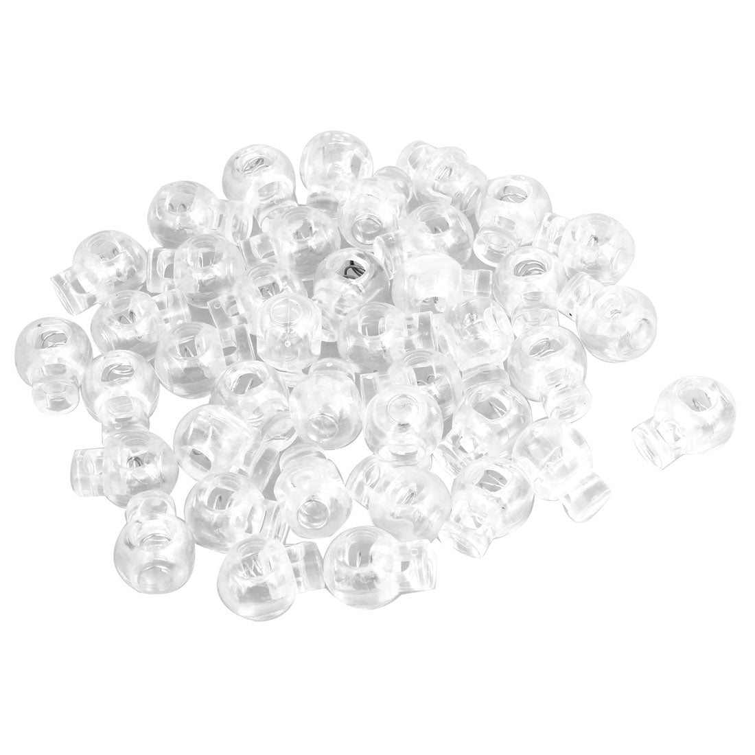 uxcell Uxcell 40 Pcs 6mm Dia Single Hole Spring Drawstring Cord Locks Ends Clear White