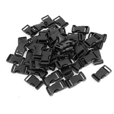 Harfington Uxcell 50pcs Black Replacement Side Release Buckle for Backpack Strap 0.78" 2CM Wide