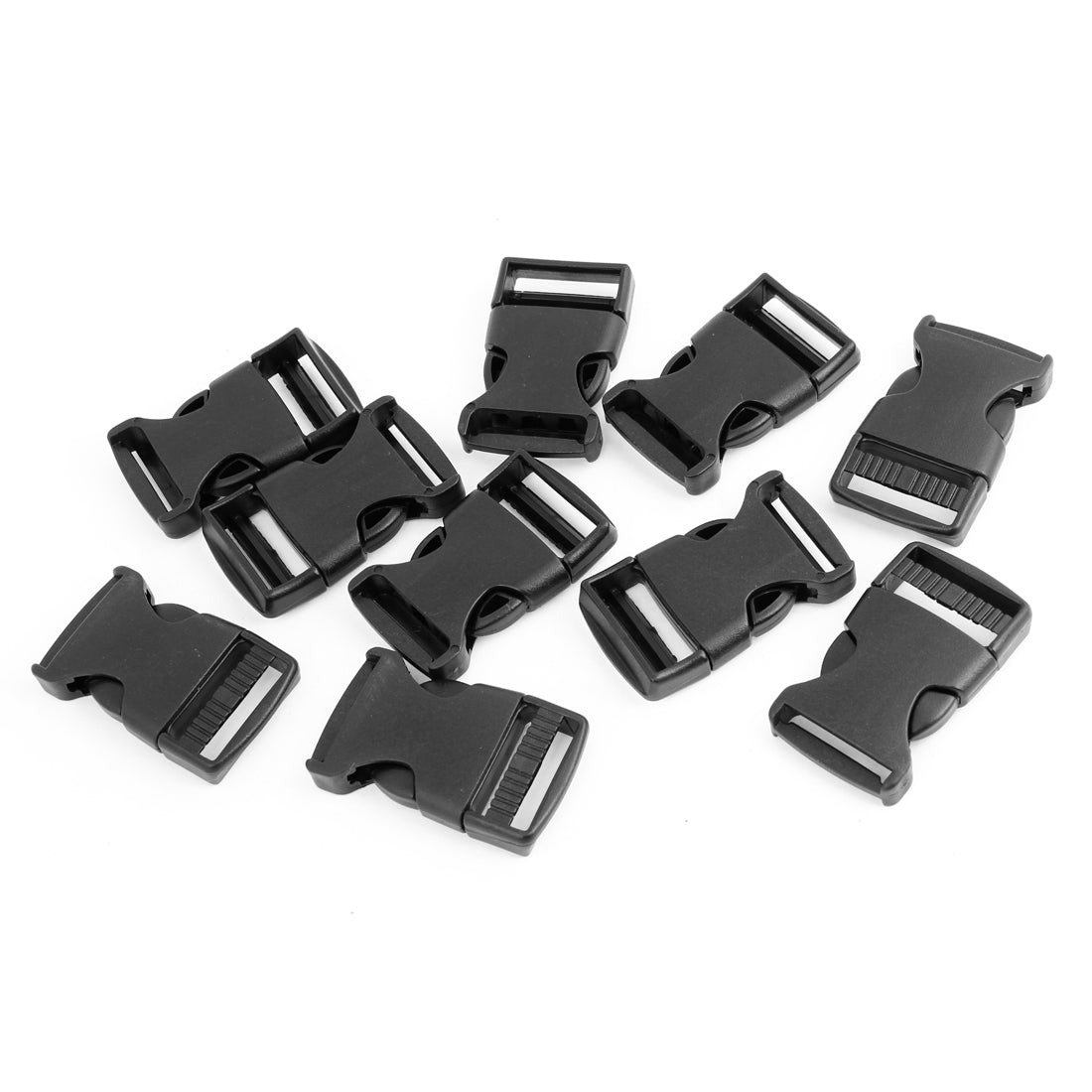 uxcell Uxcell 10 Pcs 1" 2.5CM Width Plastic Quick Release Buckles Black