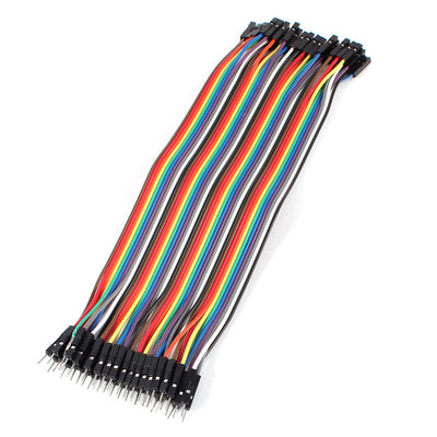 uxcell Uxcell 21cm 40P Male to Female Connector Jumper Wire Cable Test Line Multicolor