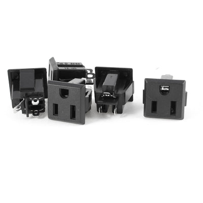 Harfington Uxcell 5 Pcs AC 125 15A Power Connector 3 Terminals to US 3 Terminals Socket