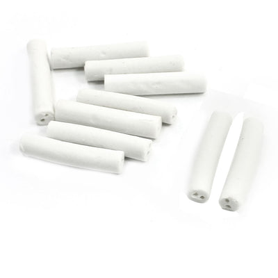 Harfington Uxcell 10 Pcs Double Wire Hole 25mm x 5mm x 1mm Ceramic Insulation Pipe Tube White