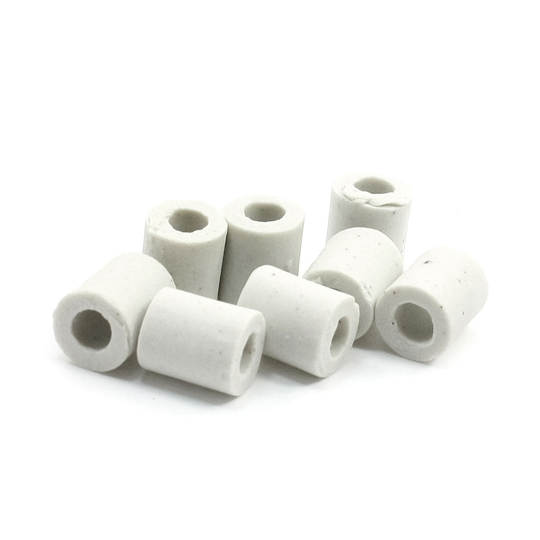 uxcell Uxcell 10 Pcs Cylindrical Ceramic Insulation Pipe White 0.47" x 0.39" x 0.2"