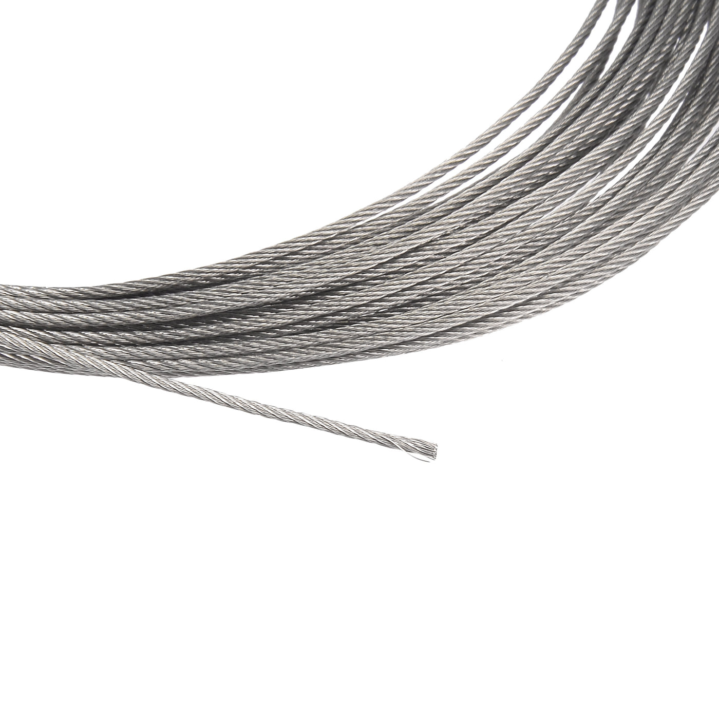 Hoisting 7x7 1mm Dia Stainless Steel Flexible Wire Rope 32.8ft Length