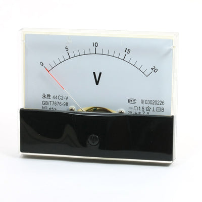Harfington Uxcell DC 0-20V Measuring Range Panel Analog Voltage Meter Voltmeter 44C2-V