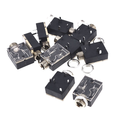 Harfington Uxcell 10 Pcs Plastic PCB Mount 5-Pin Stereo 3.5mm Socket Jack Audio Connector