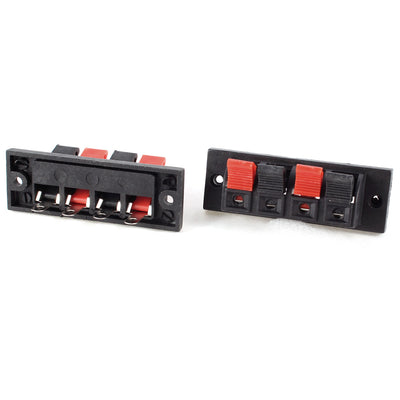 Harfington Uxcell 2pcs Red Black 4 Position Cable Wire Clip Socket Speaker Terminal