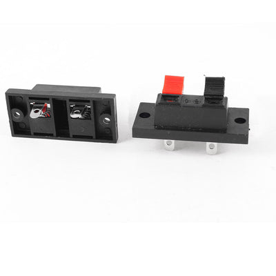 Harfington Uxcell 2pcs Red Black 2 Position Cable Wire Clip Socket Speaker Terminal