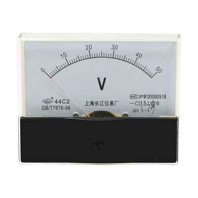 Harfington Uxcell DC 0-50V Rectangle Analog Voltmeter Voltage Panel Meter Gauge