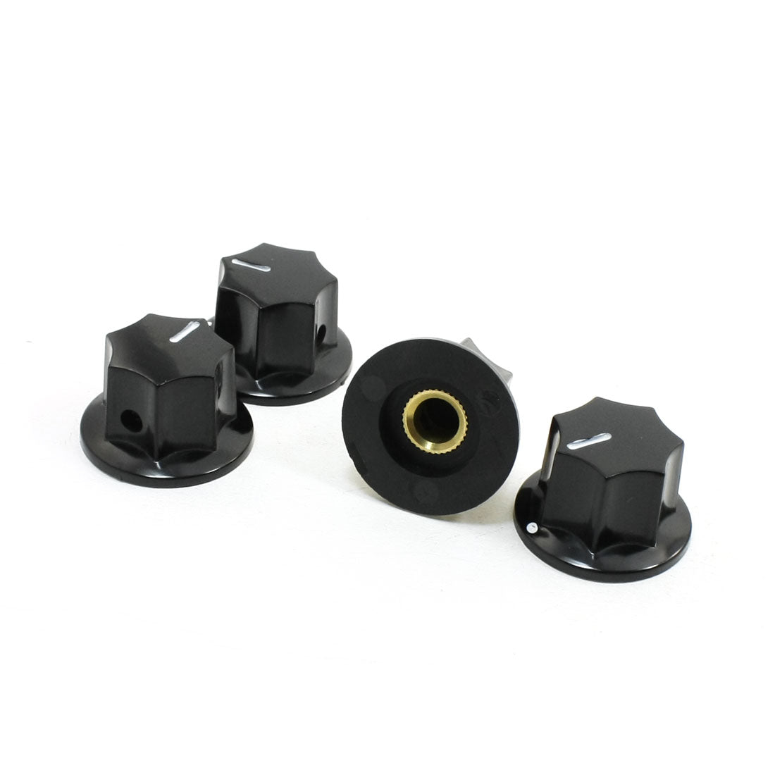 uxcell Uxcell 4 Pcs Black 24mm Dia Rotary Knobs for 6mm Dia. Shaft Potentiometer