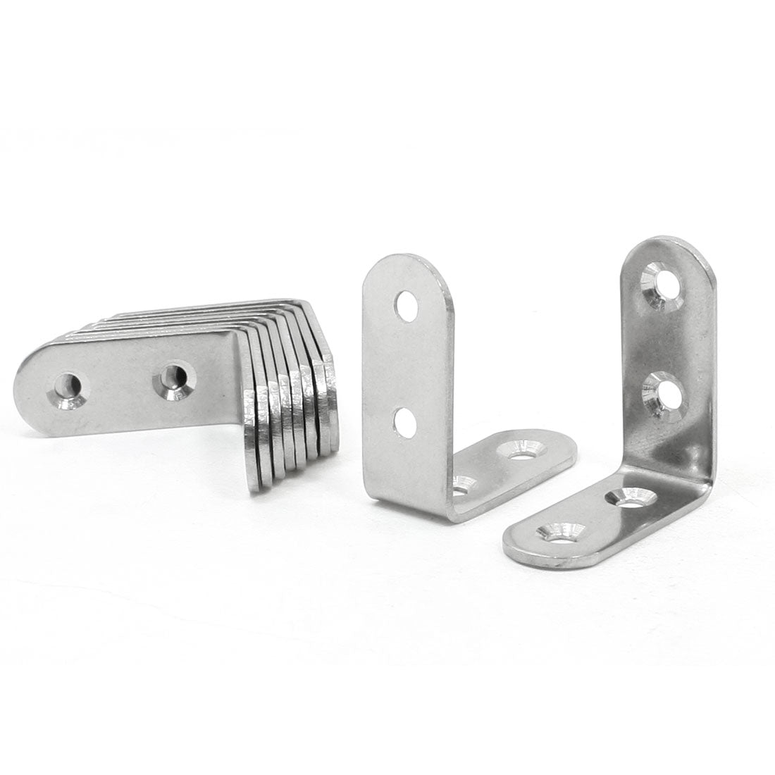 uxcell Uxcell 40mm x 40mm x 17mm Stainless Steel 90 Degree Angle Bracket 10 Pcs