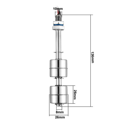 Harfington Uxcell ZP12010-2 13.6cm 5.35" Liquid Water Level Sensor 2 Ball Vertical Float Switch