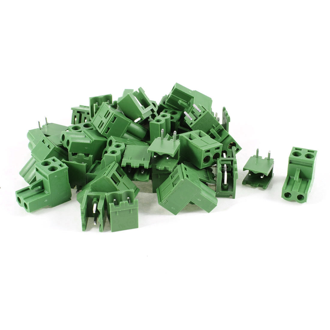 uxcell Uxcell 20 Pcs 300V 10A Single Row 2 Positions Pluggable Terminal Block Oliver Green