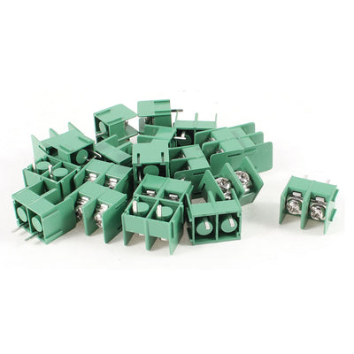 Harfington Uxcell 20 Pcs 300V 20A 2 Positions 7.62mm Pitch Pluggable Terminal Block Green