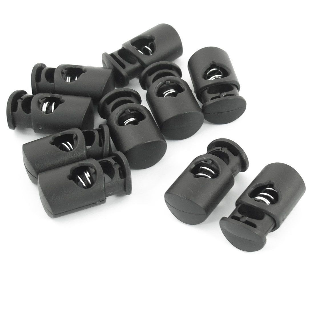uxcell Uxcell 10 Pcs Black 5.5mm Dia Hole Spring Loaded Rope Cord Locks Ends Stoppers