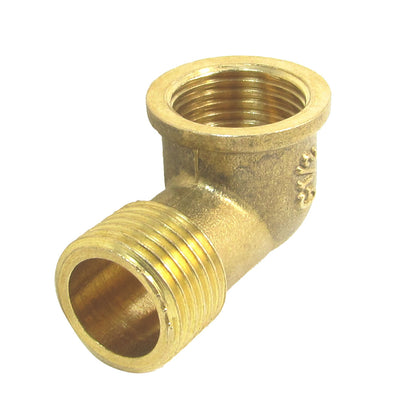 Harfington Uxcell G 1/2" x G 1/2" F/M Right Degree Elbow Fitting Water Pipe Coupler