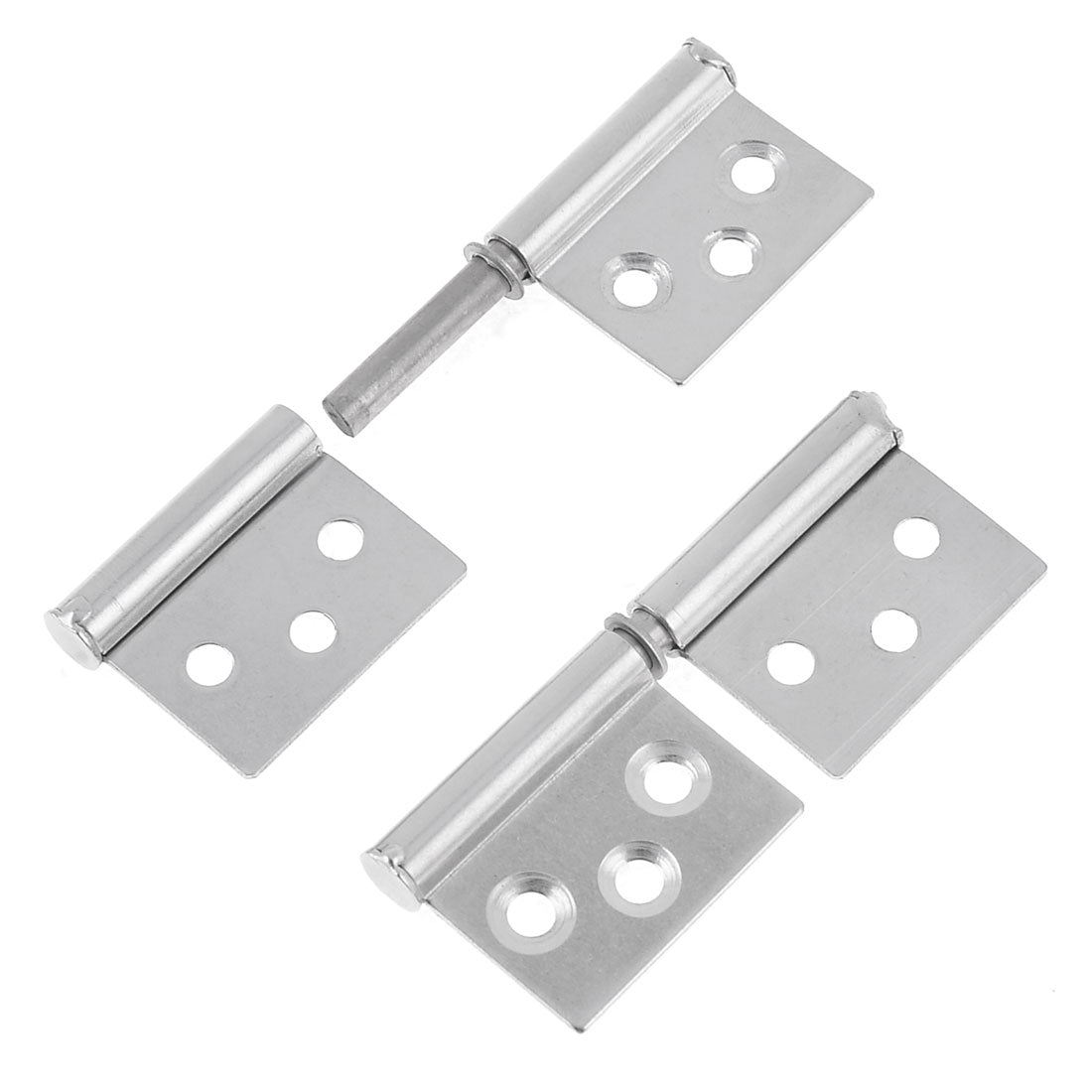uxcell Uxcell 2 Pcs Stainless Steel Flag Type Window Door Cabinet Hinges 3.1" Length