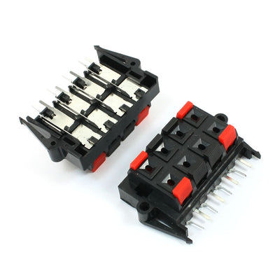 Harfington Uxcell 2pcs Red Black 8 Way Push Speaker Terminals Plate Release Connector 64x40mm
