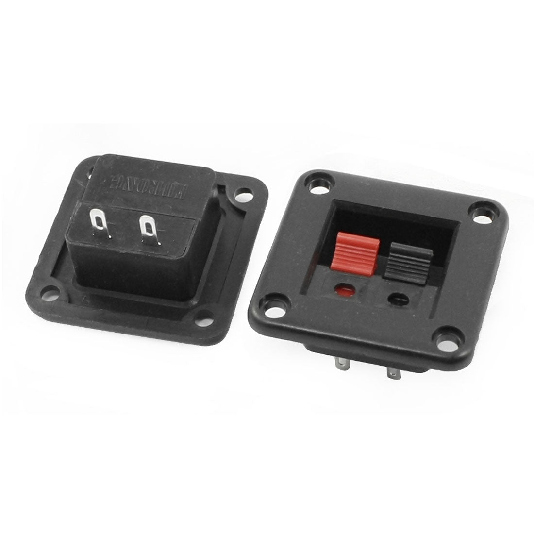 uxcell Uxcell 2pcs Red Black 2 Way Push Type Square Speaker Terminals Connectors